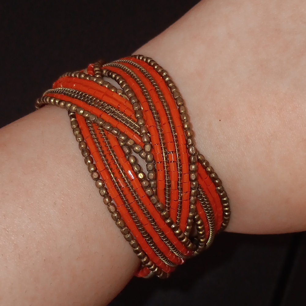 Orange Beaded Bracelet